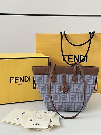 Fendi Origami Mini Blue Denim Bag 15x15x18.5cm