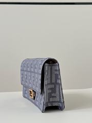 Fendi Wallet On Chain Baguette Blue Denim 21x11.5x5cm - 5