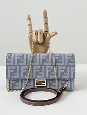 Fendi Wallet On Chain Baguette Blue Denim 21x11.5x5cm - 4
