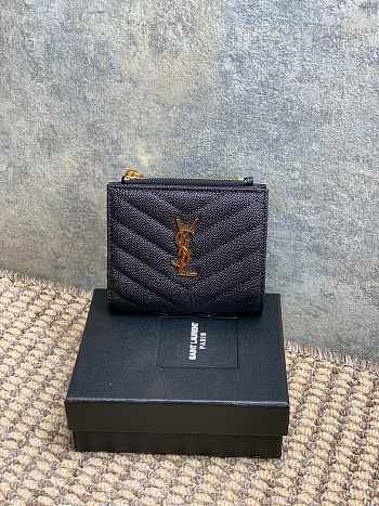 YSL Small Envelope Black Gold Wallet 10.5x8.5x2.5cm