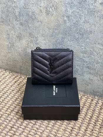 YSL Small Envelope Black Wallet 10.5x8.5x2.5cm