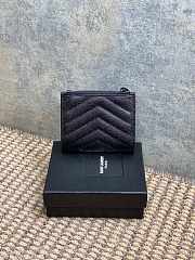YSL Small Envelope Black Wallet 10.5x8.5x2.5cm - 3