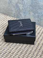 YSL Small Envelope Black Silver Wallet 10.5x8.5x2.5cm - 4