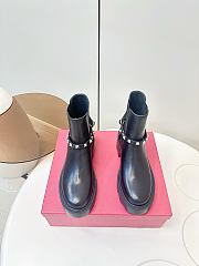 Valentino Garavani Rockstub Black Leather Boots - 3