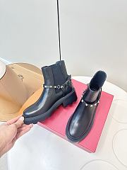 Valentino Garavani Rockstub Black Leather Boots - 4