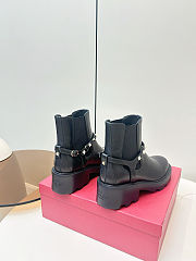 Valentino Garavani Rockstub Black Leather Boots - 2