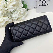 Chanel Cambon Line Long Wallet Black Lambskin 19.5x10x5cm - 4