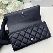 Chanel Cambon Line Long Wallet Black Lambskin 19.5x10x5cm - 3