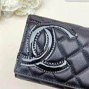 Chanel Cambon Line Long Wallet Black Lambskin 19.5x10x5cm - 2