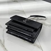 YSL Sunset Bag Crocodile Black Silver 22x8x16cm - 5
