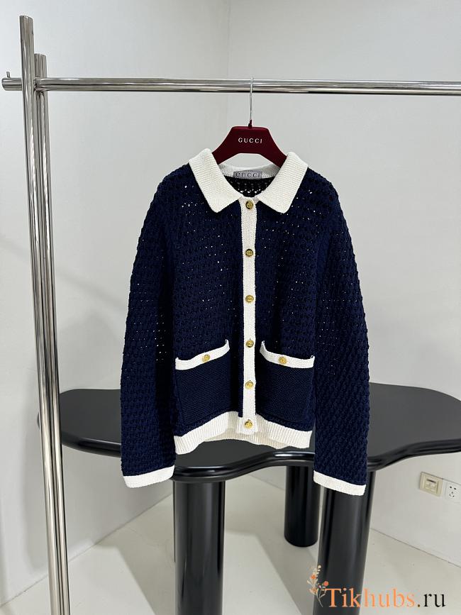 Gucci Fine Crochet Cardigan Navy - 1