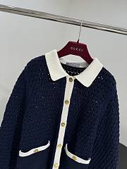 Gucci Fine Crochet Cardigan Navy - 2