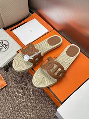 Hermes Famosa Leather Brown Sandal - 2