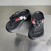 Balenciaga Crocs Thong Black Rubber With Jibbitz - 4
