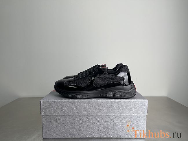 Prada America's Cup Biker Fabric Black Sneakers - 1