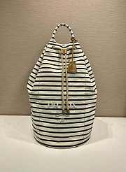 Prada Striped Canvas Drawstring Duffel Bag 55x34x34cm - 1