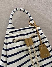 Prada Striped Canvas Drawstring Duffel Bag 55x34x34cm - 6