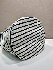 Prada Striped Canvas Drawstring Duffel Bag 55x34x34cm - 3