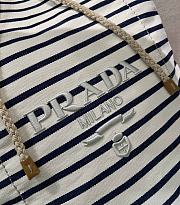 Prada Striped Canvas Drawstring Duffel Bag 55x34x34cm - 2