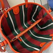 Gucci Emblem Medium Beige Orange Tote Bag 31x18.5x11.5cm - 6