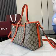 Gucci Emblem Medium Beige Orange Tote Bag 31x18.5x11.5cm - 5