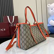 Gucci Emblem Medium Beige Orange Tote Bag 31x18.5x11.5cm - 4