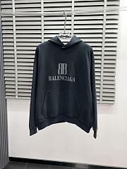 Balenciaga Nano BB Hoodie Medium Fit Faded Black  - 1
