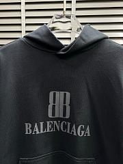 Balenciaga Nano BB Hoodie Medium Fit Faded Black  - 2