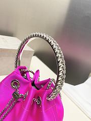 Jimmy Choo Bon Bon Crystal Satin Pink Bag 16x15x9.5cm - 5