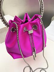 Jimmy Choo Bon Bon Crystal Satin Pink Bag 16x15x9.5cm - 3