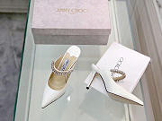 Jimmy Choo White Patent Leather Crystal Strap 10cm - 5