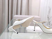Jimmy Choo White Patent Leather Crystal Strap 10cm - 4