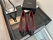 Chanel Ballet Wine Black Flats - 5