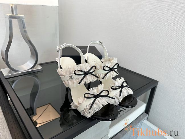 Chanel White Sandal Heel 8cm - 1