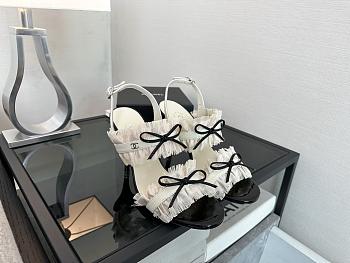 Chanel White Sandal Heel 8cm