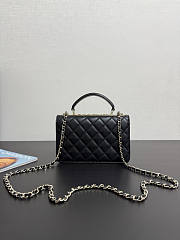 Chanel Top Handle Black Lambskin 18cm - 6