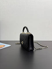 Chanel Top Handle Black Lambskin 18cm - 5
