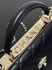 Chanel Top Handle Black Lambskin 18cm - 4