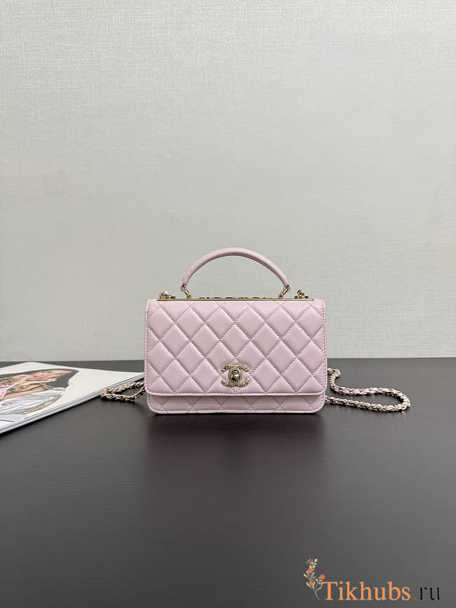 Chanel Top Handle Pink Lambskin 18cm - 1
