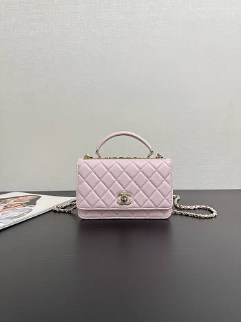 Chanel Top Handle Pink Lambskin 18cm