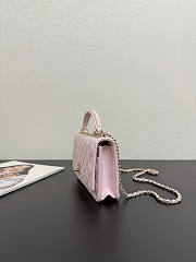 Chanel Top Handle Pink Lambskin 18cm - 5