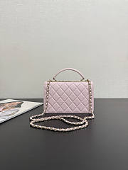 Chanel Top Handle Pink Lambskin 18cm - 4