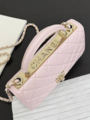 Chanel Top Handle Pink Lambskin 18cm - 3