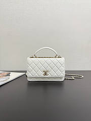 Chanel Top Handle White Lambskin 18cm - 1