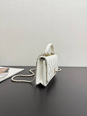 Chanel Top Handle White Lambskin 18cm - 5