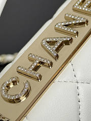 Chanel Top Handle White Lambskin 18cm - 2