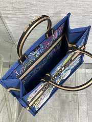 Dior Souvenir Large Dior Book Tote Raffia Blue 42cm - 4