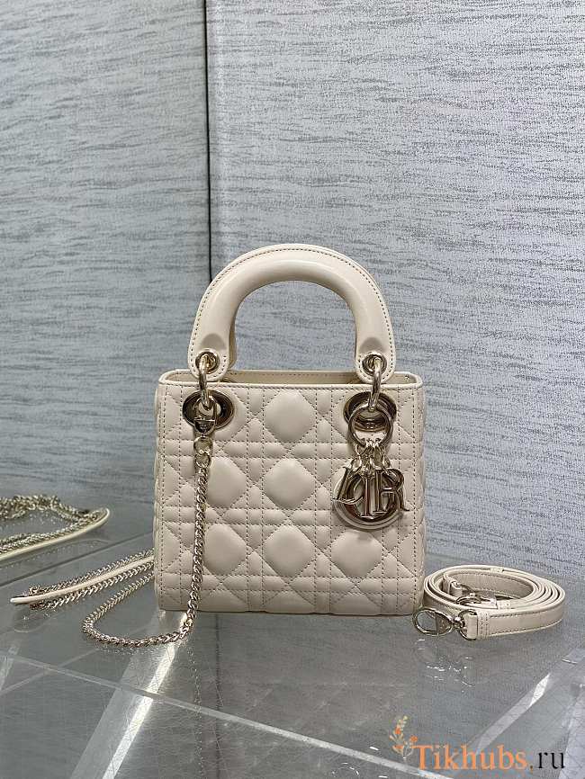 Dior Mini Lady Bag Cream Gold 17cm - 1