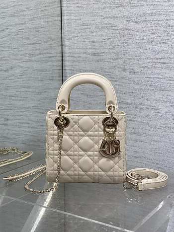 Dior Mini Lady Bag Cream Gold 17cm