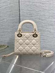 Dior Mini Lady Bag Cream Gold 17cm - 3